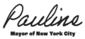 Mayor Pauline's signature