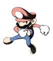 Stylized artwork of Mario