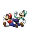 Artwork of the Mario Bros. in the style of Mario & Luigi promotional artwork