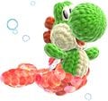Mermaid Yoshi from Yoshi's Woolly World