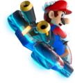Mario driving his Standard Kart in anti-gravity