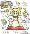2015 nengajō for Nintendo Dream based on Super Mario 3D World