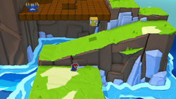 A ? Block found on a hill of the ? Island in Paper Mario: The Origami King.