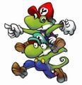 Artwork of two Mario Bros.-like characters in the style of Mario & Luigi promotional art
